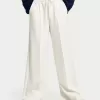 Pantalones anchos suaves Cream