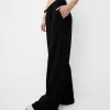 Pantalones anchos suaves Black