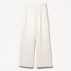 Pantalones anchos suaves Cream