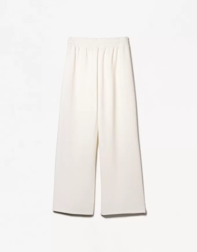Pantalones anchos suaves Cream