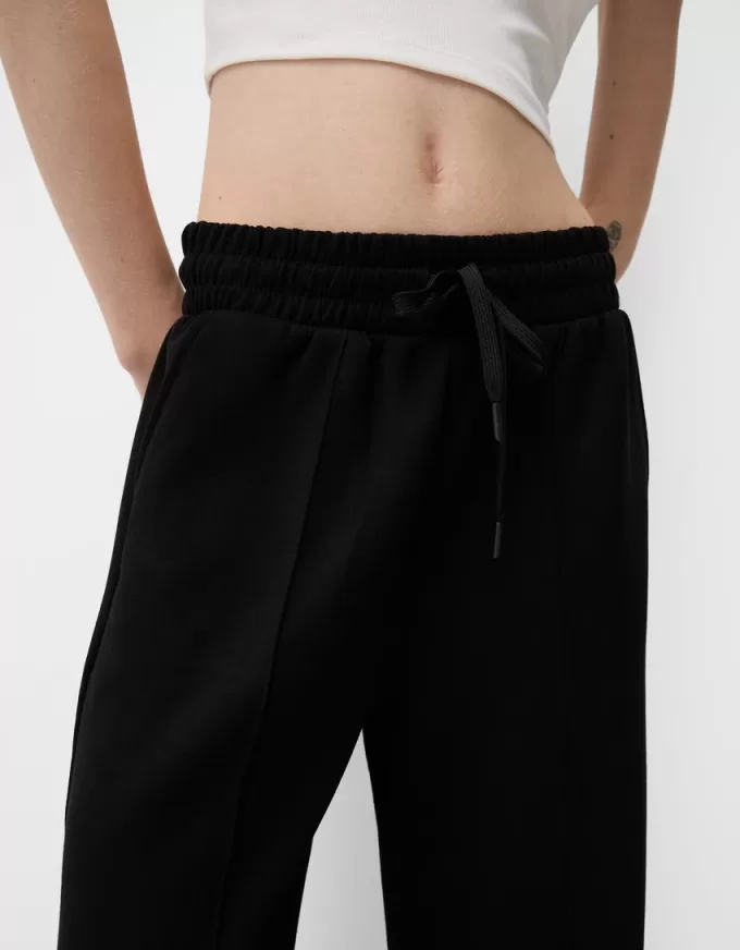 Pantalones anchos suaves Black