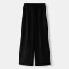 Pantalones anchos suaves Black