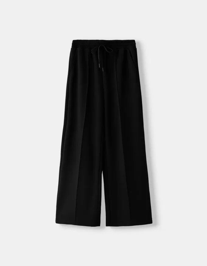 Pantalones anchos suaves Black