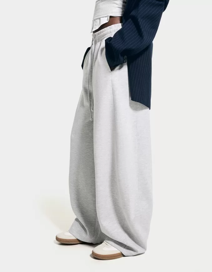 Pantalones anchos suaves Grey