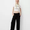 Pantalones anchos suaves Black