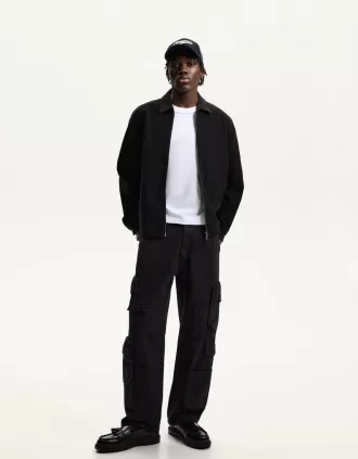 Pantalones baggy multicargo Black