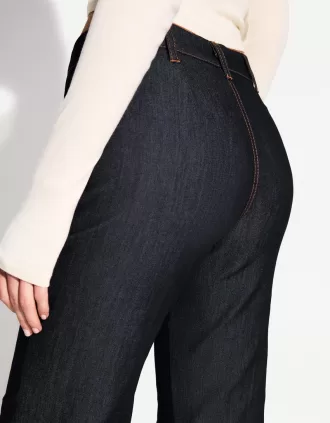 Pantalones boot-cut de talle bajo Dark blue