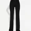Pantalones boot-cut de talle bajo Black