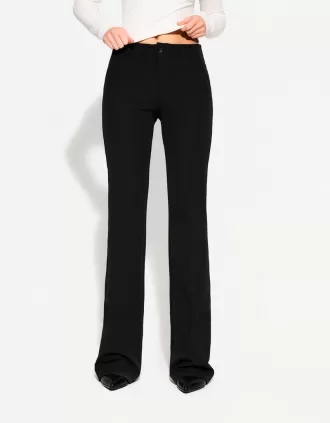 Pantalones boot-cut de talle bajo Black