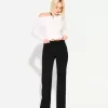 Pantalones boot-cut de talle bajo Black