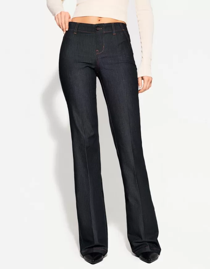 Pantalones boot-cut de talle bajo Dark blue