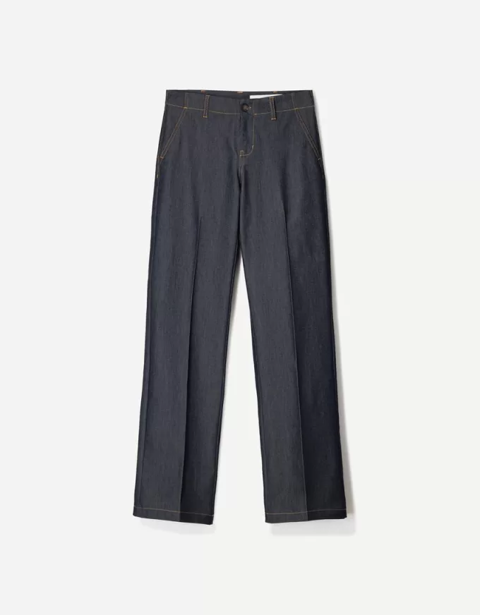 Pantalones boot-cut de talle bajo Dark blue