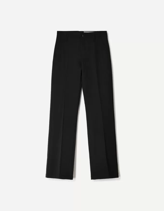 Pantalones boot-cut de talle bajo Black