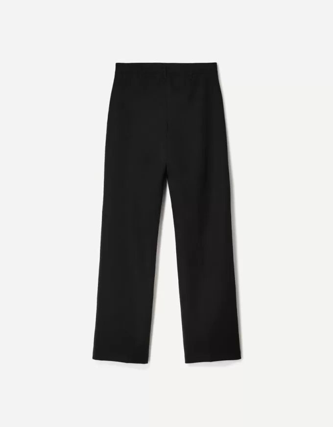 Pantalones boot-cut de talle bajo Black