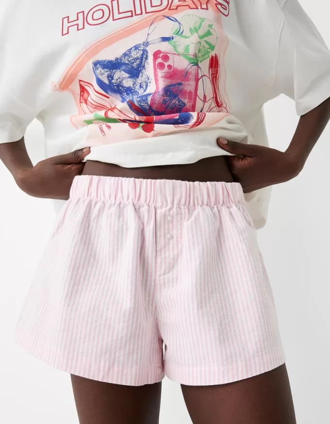 Pantalones cortos a rayas Pink