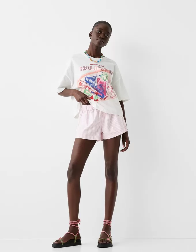 Pantalones cortos a rayas Pink