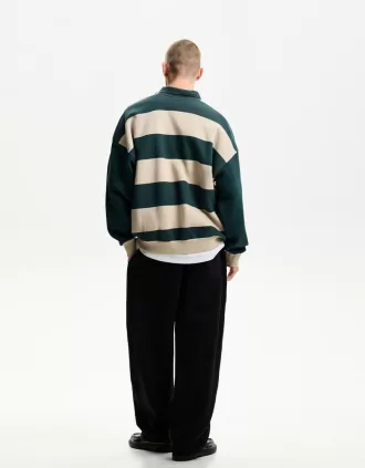 Pantalones de felpa con corte globo Black