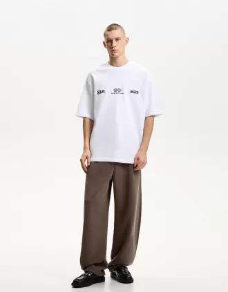 Pantalones de felpa con corte globo Brown