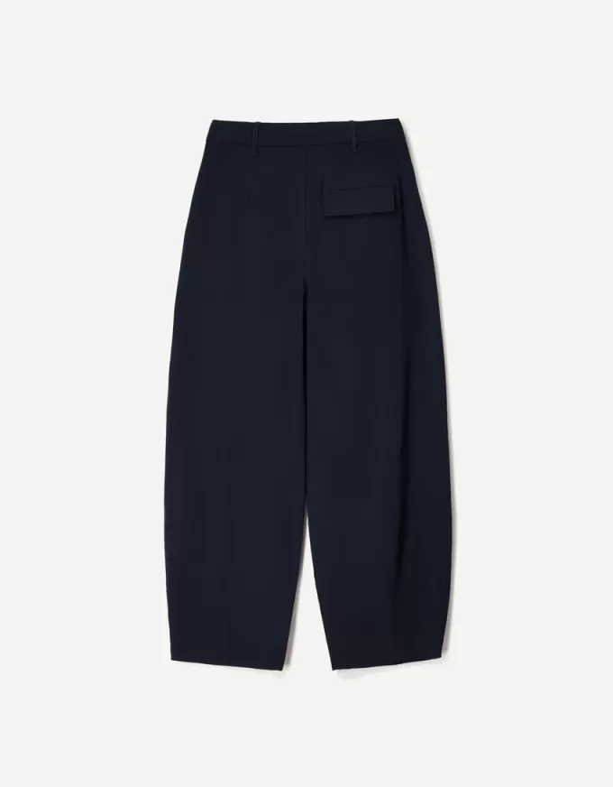 Pantalones de sastre con corte globo Navy