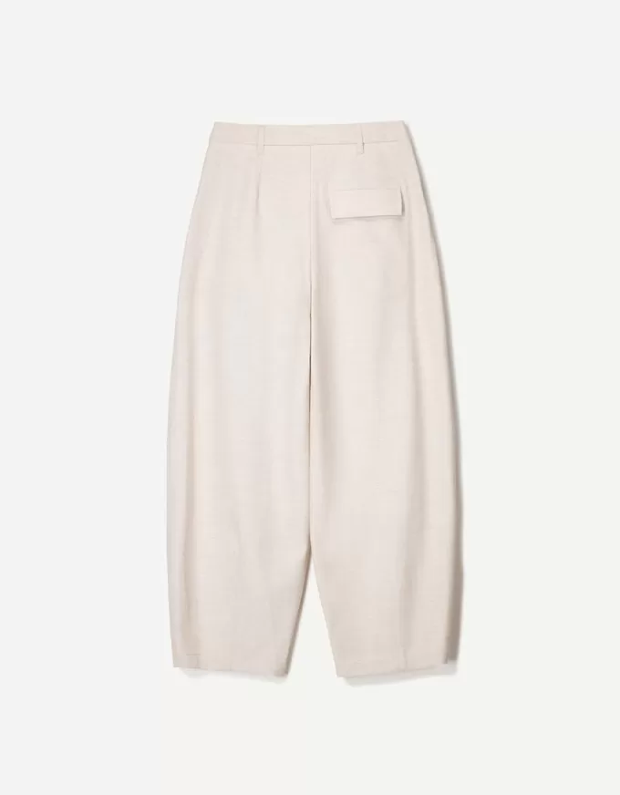 Pantalones de sastre con corte globo Cream