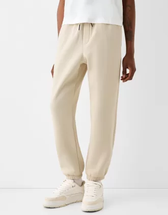 Pantalones deportivos de felpa Beige