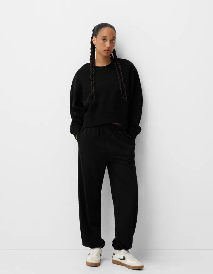 Pantalones deportivos de felpa Black