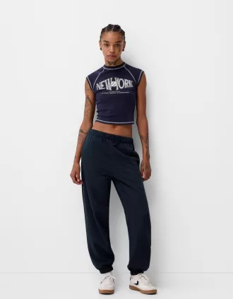 Pantalones deportivos de felpa Navy