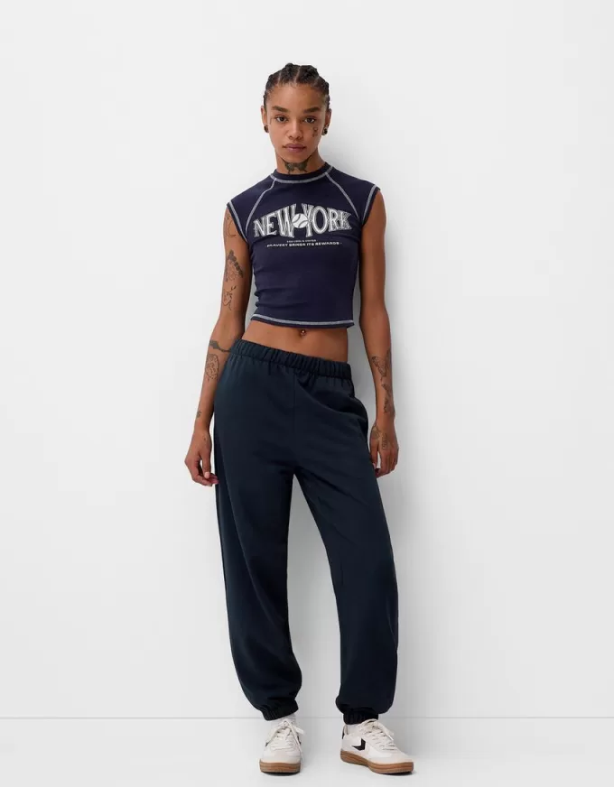 Pantalones deportivos de felpa Navy