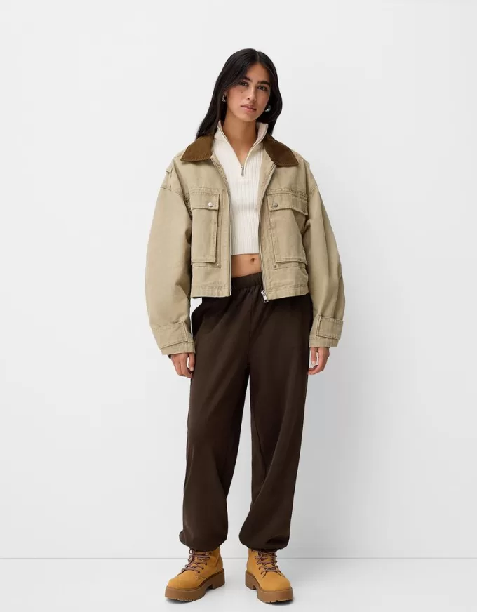 Pantalones deportivos de felpa Brown