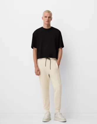 Pantalones deportivos de felpa Beige