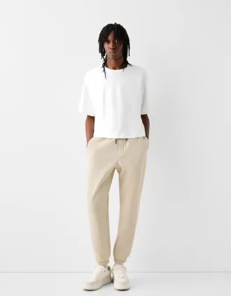 Pantalones deportivos de felpa Beige