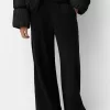 Pantalones deportivos de pierna ancha Black