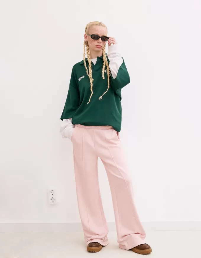 Pantalones deportivos de pierna ancha Pink