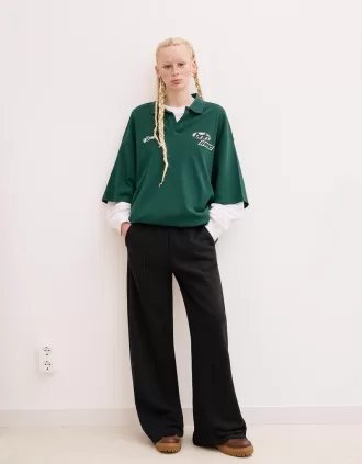 Pantalones deportivos de pierna ancha Black