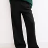 Pantalones deportivos de pierna ancha Black