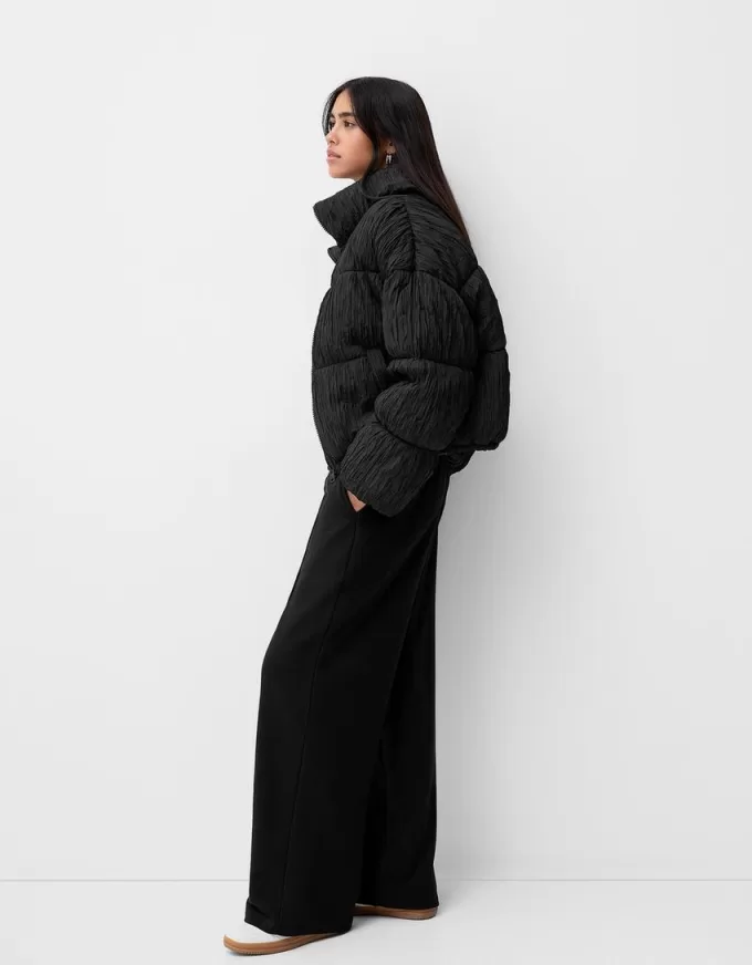Pantalones deportivos de pierna ancha Black