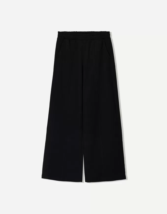 Pantalones deportivos de pierna ancha Black