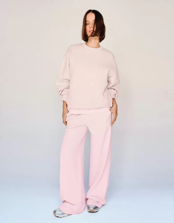 Pantalones deportivos de pierna ancha Pink