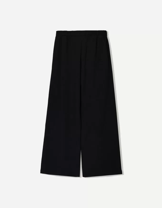 Pantalones deportivos de pierna ancha Black
