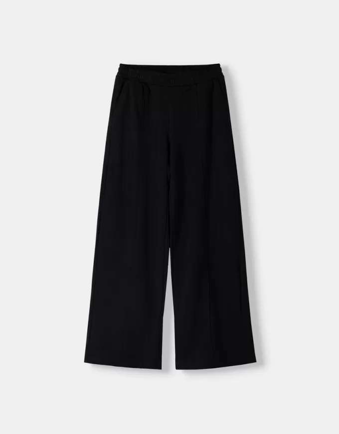 Pantalones deportivos de pierna ancha Black