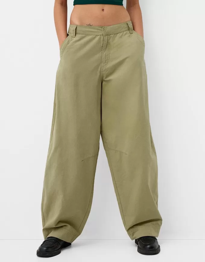 Pantalones globo de algodón Green