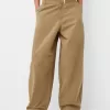 Pantalones globo de algodón Camel