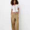 Pantalones globo de algodón Camel