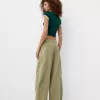 Pantalones globo de algodón Green