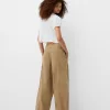 Pantalones globo de algodón Camel