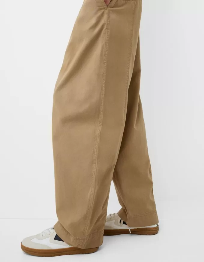 Pantalones globo de algodón Camel