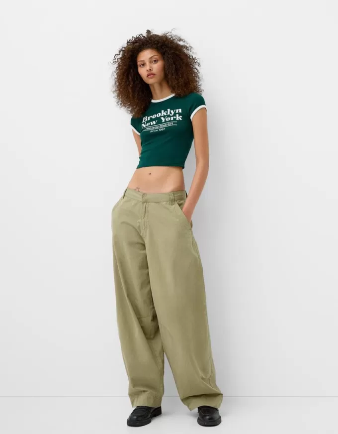 Pantalones globo de algodón Green