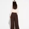 Pantalones holgados de tiro bajo Brown