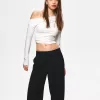 Pantalones holgados de tiro bajo Black