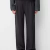 Pantalones holgados de tiro bajo Dark grey
